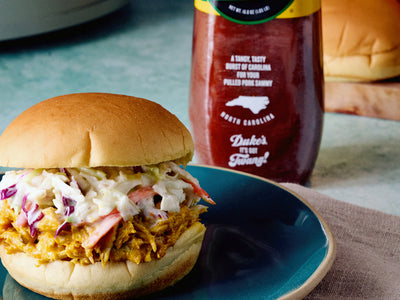 2-Ingredient Slow Cooker Shredded Carolina Vinegar BBQ Chicken