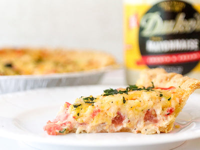Tomato Pie with Pimento Cheese Topping
