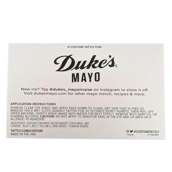 Duke’s + Tomato = ❤ Temporary Tattoo